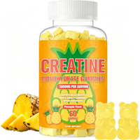Gummies de Créatine Monohydrate Sans Sucre Végétaliennes à Base de Pectine Testées par un tiers Saveur Ananas Gym 60 Gummies Approvisionnement en Gros OEM