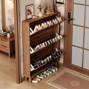 Nouvelle Armoire à <span class=keywords><strong>Chaussures</strong></span> Moderne en Bois Ultra-Mince, Murale, pour Entrée et Couloir, <span class=keywords><strong>Meuble</strong></span> Intégré, Pliable pour 11 Paires - Product Image 2