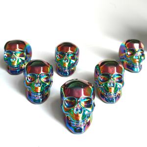 Wholesale high-quality Electroplated obsidian <b>Skulls</b> polished stones for unique home decoration and holiday <b>gifts</b> - Product Image 3