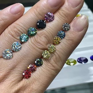 批发价GRA Moissanite 6.5m圆形Moissanite每克拉VVS Moissanite圆形钻石