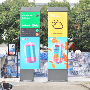 Ngoài trời <span class=keywords><strong>LED</strong></span> biển quảng cáo thông minh thành phố side-chiếu sáng trạm xăng bảng bánh <span class=keywords><strong>sandwich</strong></span> cho IP65 Áp phích kỹ thuật số SDK trung tâm mua sắm - Product Image 1
