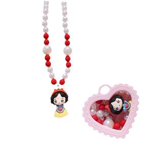 Petite boîte cadeau pour enfants, collier pour filles de 3 à 7 <span class=keywords><strong>ans</strong></span>, <span class=keywords><strong>bracelet</strong></span> en perles de dessin animé, princesse, en résine plastique - Product Image 5