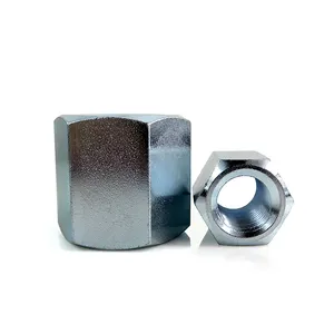 Prezzo di fabbrica DIN 6334 in acciaio al carbonio zincato lungo esagonale dadi di accoppiamento