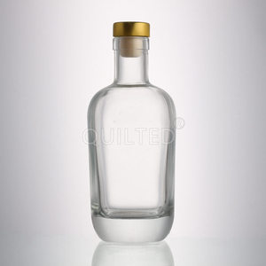 Custom Embossed Logo Premium Eco-friendly Cork Glass Bottles 50cl Square Transparent for Whisky Wine Spirit Liquor Vodka <strong>Tequila</strong> - Product Image 3