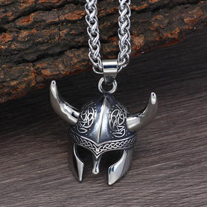 Nordique Viking guerrier alliage pendentif PE89 Vintage romain casque <span class=keywords><strong>Berserk</strong></span> pendentif pour hommes Cool bijoux cadeau - Product Image 3