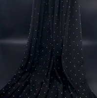 Tissu en maille élastique polyester-spandex à cristaux thermocollants, direct usine, pour robes de soirée, costumes de danse, robes de mariée, foulards et hijabs