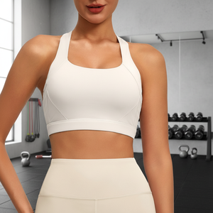 Double-sided Brocade Back Cross Yoga <b>Bra</b> for Women High Support Lightweight Spandex <b>Padded</b> with <b>Removable</b> <b>Padded</b> Cups - Product Image 4