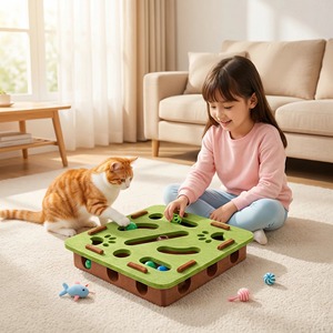 ของเล่นแมว เป็นมิตรกับสิ่งแวดล้อม น่ารัก ทันสมัย คลาสสิก ลูกบอลพลาสติกพร้อมเสียงกระดิ่ง กล่องลูกบอลแบบเขาวงกต ของเล่นแมวแบบกล่อง ช่วยคลายความเบื่อหน่าย - Product Image 1