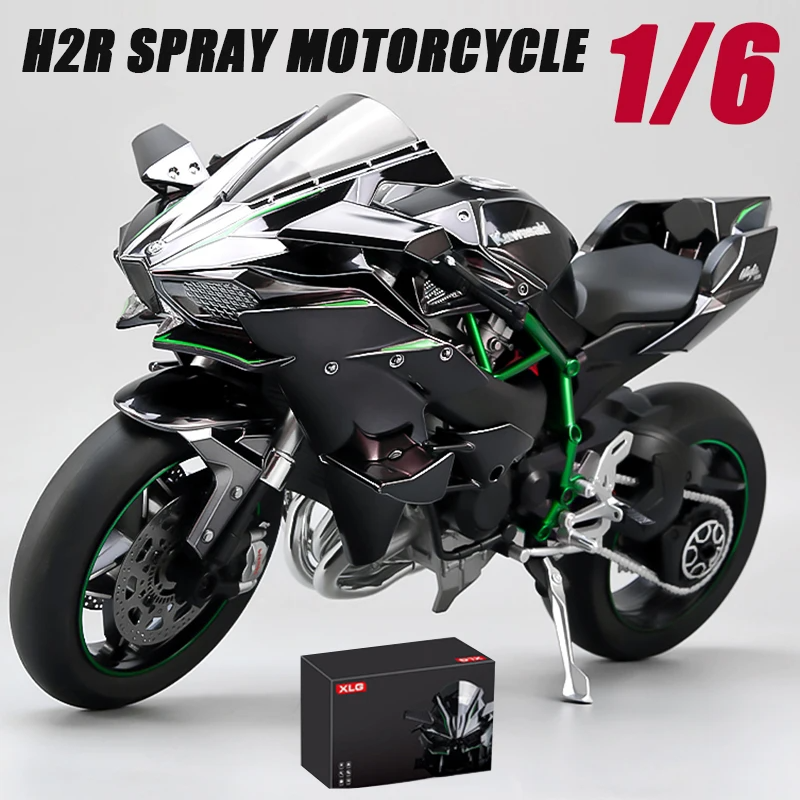 XLG 1:6 Kawasaki Ninja H2R Diecast Motorcycle Toy with Sound