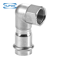 Coude industriel forgé en acier inoxydable poli SS304 à 90 degrés, raccord à sertir pour filetage mâle, pour systèmes CVC et de ventilation