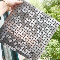 Panneau mural 3D en aluminium, mosaïque, carreaux métalliques autocollants, papier peint auto-adhésif pour la décoration murale intérieure, décoration de plafond