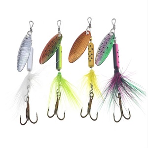 Esca da Pesca in Metallo Duro Spinnerbait con Coda a Gallo per Spigola Luccio Trota <span class=keywords><strong>Salmone</strong></span> - Product Image 5