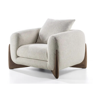 Set di divani in tessuto bianco minimalista italiano per arredi per la casa confortevoli - Product Image 5