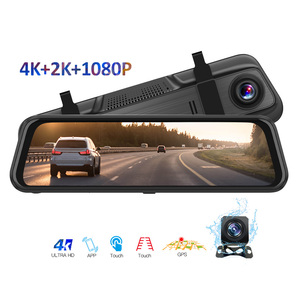 2-en-1 4K/2K Smart Android IPS Touch GPS Dash Cam WDR Rétroviseur Caméra Compatibilité Carte Sim pour Voitures Avant Arrière - Product Image 3