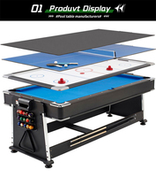 Mesa de Billar 4 en 1 de 7 pies NAIPNI, la Más Vendida, con Sistema de Retorno Automático de Bolas y Bolsillos de Cuero