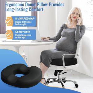 Cojín de espuma viscoelástica tipo donut para alivio del <span class=keywords><strong>dolor</strong></span> de coxis y <span class=keywords><strong>hemorroides</strong></span>, portátil para gradas de estadios, coche, hogar y oficina - Product Image 3