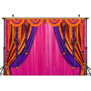 บูธภาพถ่ายแบบดั้งเดิมฉากหลังรูปพระพิฆเนศอินเดีย7x5ft พื้นหลังสีม่วง - Product Image 1