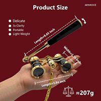 Binoculares de Ópera 3X25 para Mujer, con Cadena Ajustable, Portátiles, Vintage, Compactos, para Adultos, Conciertos, Ópera