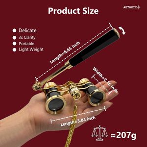 <span class=keywords><strong>Binocolo</strong></span> da Opera 3X25 per Donne, con Manico Regolabile e Catena, Portatile, <span class=keywords><strong>Vintage</strong></span>, Compatto per Teatro, Concerti Musicali e Opera - Product Image 3