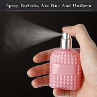 Vente en gros de flacons de parfum vides en verre de haute qualité, 30 ml, 50 ml, 100 ml, rose, impression sérigraphique, réutilisables, portables, échantillons de parfum en spray