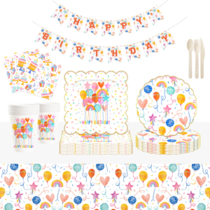 DAMAI Colorful Happy <b>Birthday</b> Paper Plate Party <b>Table</b> Decoration Custom Printed Disposable Round Paper Plates Tableware Set - Product Image 5