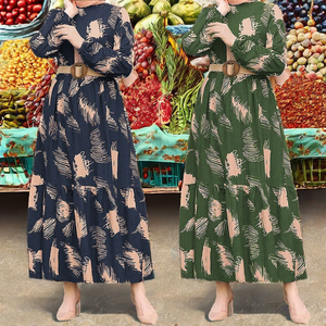 Wholesale Elegant Fashionable Breathable Muslim <b>Women's</b> Floor Length Spandex Abaya with Long Sleeves Dubai Hijab Style - Product Image 2