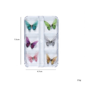 En gros <span class=keywords><strong>Tulle</strong></span> Stéréoscopique Strass Papillon Nail Art Décorations Aimant Détachable 3D Nail Art Charmes - Product Image 6