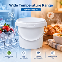 Seau en plastique PP de qualité alimentaire pour légumes marinés, seau à fermeture hermétique avec couvercle à ouverture facile inviolable, 300 ml-10 L
