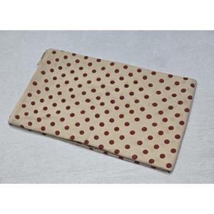 Tissu en coton beige à pois rouges, imprimé au tampon Kalamkari, largeur 43/44 pouces - Product Image 4
