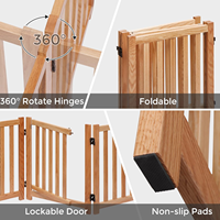 Barrière pour chien moderne - Barrière pour animaux de compagnie en chêne massif de 24 pouces avec porte, style accordéon, pliable et durable, pour escaliers et portes