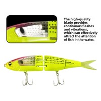 Leurre de pêche multi-articulé Swimbait Glide Bait 190mm 56g coulant à corps rigide avec queue souple détachable pour achigan, brochet, poisson-chat, lucioperche