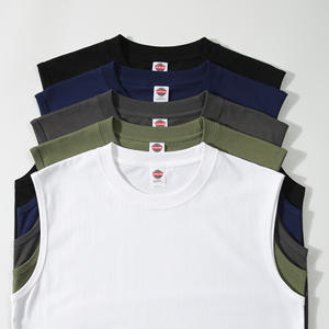 220g pur coton col rond débardeur pour hommes <span class=keywords><strong>TikTok</strong></span> Live Streaming <span class=keywords><strong>populaire</strong></span> été sports sans manches T-Shirt grande taille - Product Image 2