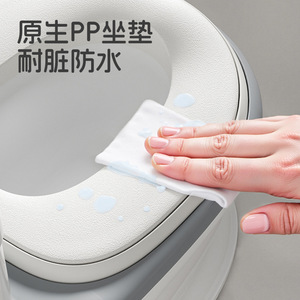 Children's <b>Potty</b> <b>Training</b> Toilet With Paper Holder For 3-6 Years Old Kids White Gray PP Material - Product Image 4