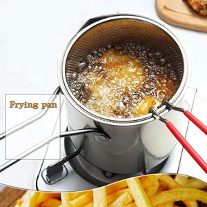 Factory Direct Wholesale Cheap Household 304 Stainless Steel Deep <b>Pot</b> Mini Oil-saving Spill-proof <b>Small</b> Fryer Filter for - Product Image 5