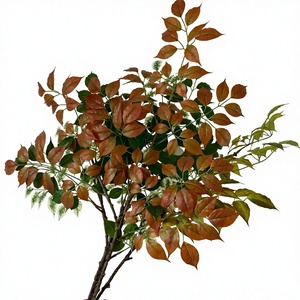 Feuilles de glycine artificielles peintes en bois pour décoration intérieure et extérieure de mariage, arrangement floral salon - Product Image 1