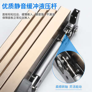 Table pliante multifonctionnelle en alliage d'aluminium avec rail coulissant, ouverture silencieuse, installation facile, pour la maison, le bureau, la salle à manger/le bar/le bureau GQK - Product Image 3