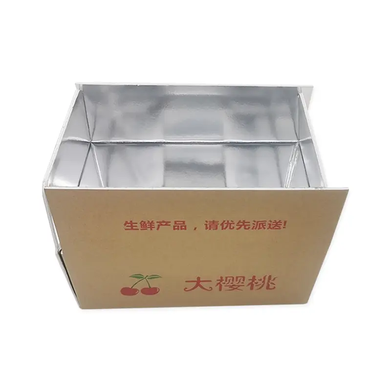 Boîte en carton ondulé recyclable de bonne qualité à isolation thermique écologique pour l'expédition d'aliments surgelés, vente en gros