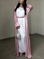 Ensembles de 2 pièces Willson : Abayas ouvertes avec doublure + Abayas ouvertes pour fêtes, robes Abayas musulmanes de Dubaï