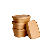 Bol en papier carré personnalisable, imperméable, résistant à l'huile, de qualité alimentaire, pour salade, en kraft, rectangulaire, gaufré, avec pelliculage mat, pour sushi