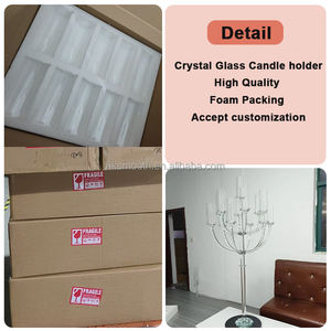 Bougeoir en cristal de luxe pour mariage, décoration de mariage, centre de table, bougeoir - Product Image 2