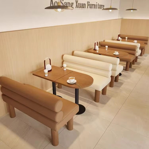 Ensembles <span class=keywords><strong>de</strong></span> cabines <span class=keywords><strong>de</strong></span> style crème <span class=keywords><strong>de</strong></span> luxe pour meubles <span class=keywords><strong>de</strong></span> restaurant, chaises et table <span class=keywords><strong>de</strong></span> restauration rapide pour café et restaurant - Product Image 3