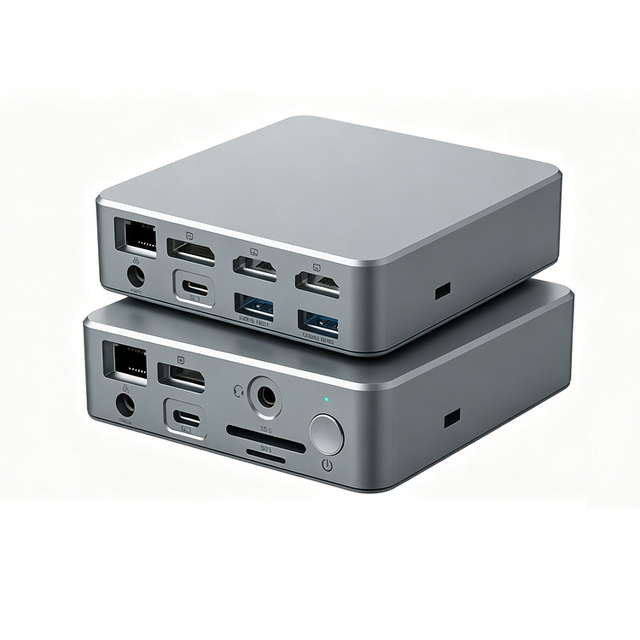 14-in-1 USB-C Aluminum Alloy Docking Station for MacBook with for 2.0 Triple Display Output SD/TF Card Slots USB 3.1 in Stock