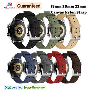 Bracelets en tissu de coton à libération rapide 18mm 20mm 22mm, en toile et nylon, pour Samsung Galaxy Watch, Garmin, <span class=keywords><strong>Huawei</strong></span> - Product Image 1