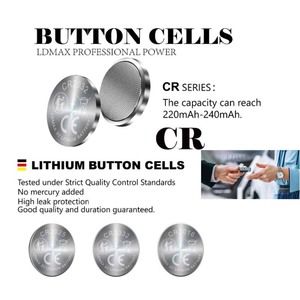 Ldmax bán buôn 210mAh 240mAh Lithium Coin nút pin đống pila CR 2032 3V vỉ khay đóng gói cho đồ chơi và đồng hồ - Product Image 4