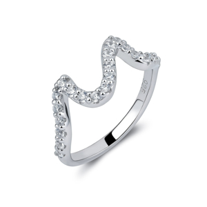 Bague en zircon élégante <span class=keywords><strong>et</strong></span> ondulée en forme de V, style décontracté <span class=keywords><strong>et</strong></span> luxueux, idéale pour le quotidien, <span class=keywords><strong>les</strong></span> mariages <span class=keywords><strong>et</strong></span> <span class=keywords><strong>les</strong></span> superpositions, bijoux raffinés - Product Image 6