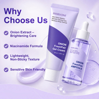 Soins de la peau en marque privée OEM, essence pour le visage à l'extrait d'oignon, apaisante, réparatrice, éclaircissante, hydratante, formule personnalisée