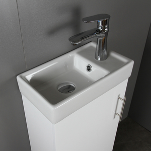 Modern Luxury Small <strong>Free</strong> <strong>Standing</strong> MDF <strong>Bathroom</strong> Cabinet Vanity with Ceramic Basin Lacquer Finish Framed <strong>Mirror</strong> for Cloakroom - Product Image 4