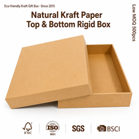 Boîte de luxe personnalisée en kraft avec couvercle et base, surface naturelle unie pour les soins de la peau biologiques, nouveau design pour le marché américain