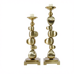 Porte-bougie Art Déco en métal forgé géométrique fait main, modèle MKMJ 643, pour la décoration intérieure, les mariages et les tables de fête - Product Image 4