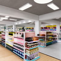 Étagères de présentation cosmétiques modernes réglables à plusieurs niveaux avec éclairage LED, présentoir à maquillage robuste pour les boutiques de beauté et les centres commerciaux